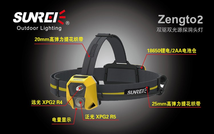 延续经典，新一代Zengto2（征途2）双驱双光源专业探洞头灯