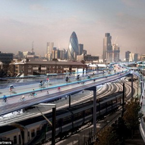 英国拟设天空行车 铁路上空建骑行高速路